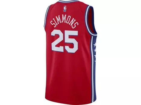 Мужская спортивная майка philadelphia 76ers swingman ben simmons Jordan, красный