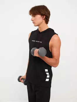 Мужская спортивная майка с капюшоном и принтом без рукавов Xside