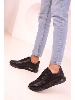 Мужская спортивная обувь под кожу на шнуровке Soho Exclusive, черный