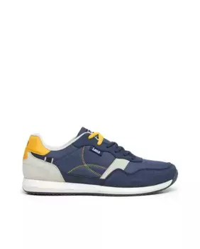 Мужская спортивная обувь с усилением каблука и двухцветной застежкой на шнурке Lois, тёмно-синий