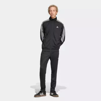 Мужская спортивная одежда Doubleknit 3 полоски Adidas Спортивный костюм, чёрный