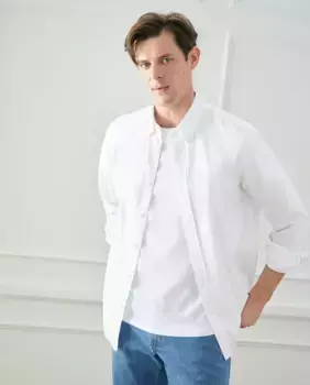 Мужская спортивная оксфордская рубашка классического кроя Emidio Tucci, белый