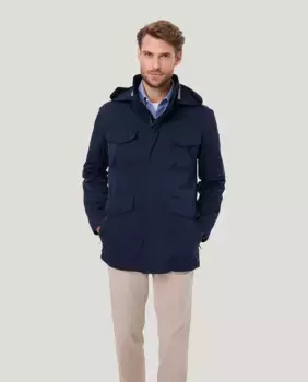 Мужская спортивная полевая куртка из нейлона, компактная и легкая Pierre Cardin, тёмно-синий