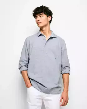 Мужская спортивная поло denim в полоску морского цвета Silbon, темно-синий