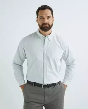 Мужская спортивная полосатая рубашка большого размера из натурального эластичного материала Emidio Tucci, темно-зеленый