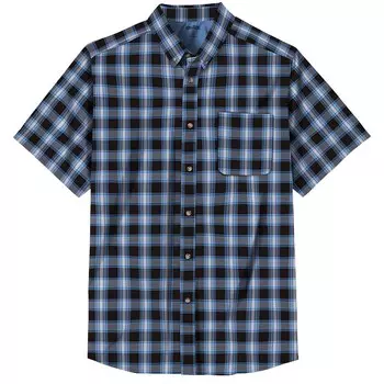 Мужская спортивная рубашка без морщин с короткими рукавами Kingsize для больших и высоких людей KingSize, цвет Black Check