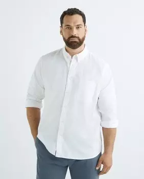 Мужская спортивная рубашка большого размера, гладкая, натурального стрейча Emidio Tucci, белый