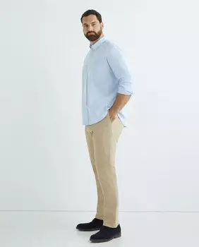 Мужская спортивная рубашка большого размера, гладкая, натурального стрейча Emidio Tucci, светло-синий