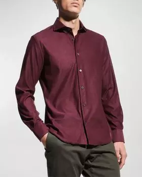 Мужская спортивная рубашка из двустороннего трикотажа Corneliani, цвет Burgundy
