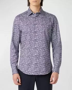 Мужская спортивная рубашка James Oohcotton Bugatchi, цвет Navy