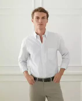 Мужская спортивная рубашка классического кроя без железа Emidio Tucci, темно-синий