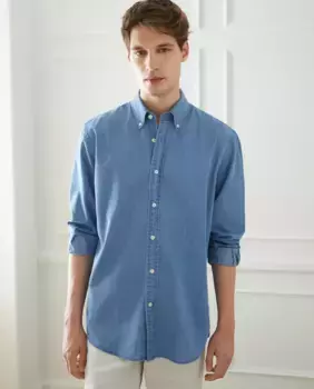 Мужская спортивная рубашка классического кроя Emidio Tucci, цвет Azul Medio