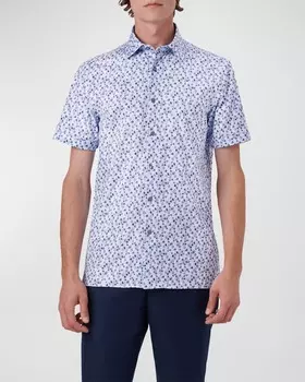 Мужская спортивная рубашка OoohCotton Tech с цветочным принтом Bugatchi