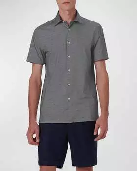 Мужская спортивная рубашка OoohCotton Tech с коктейльным принтом Bugatchi