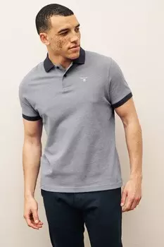 Мужская спортивная рубашка поло из 100% хлопка Barbour, синий