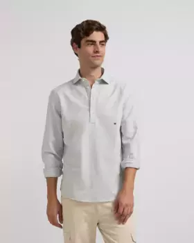 Мужская спортивная рубашка-поло Oxford с зелеными горизонтальными полосами Silbon, зеленый