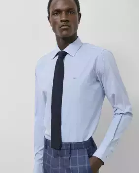 Мужская спортивная рубашка прямого кроя с полоской в виде свечи Roberto Verino, бирюзовый