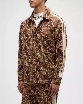 Мужская спортивная рубашка с камуфляжным принтом Palms Palm Angels, цвет Brown Off White