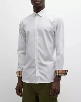 Мужская спортивная рубашка с контрастной обратной стороной Sherwood Vintage Burberry, цвет White