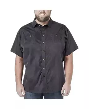 Мужская спортивная рубашка с коротким рукавом и карманом для больших и высоких KingSize, черный