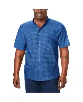 Мужская спортивная рубашка с коротким рукавом, не требующая глажки KingSize, синий