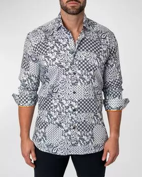 Мужская спортивная рубашка с нашивками Фибоначчи Maceoo, цвет White