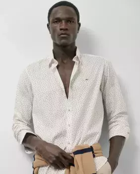 Мужская спортивная рубашка с принтом, прямого кроя Roberto Verino, светло-коричневый