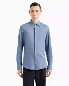 Мужская спортивная рубашка стандартного кроя из полиэстера с принтом Emporio Armani, серый
