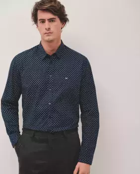 Мужская спортивная рубашка стандартного кроя с цветочным принтом Roberto Verino, индиго/синий