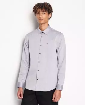 Мужская спортивная рубашка стандартного кроя с фантазийным принтом Armani Exchange, серый