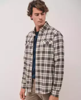 Мужская спортивная рубашка стандартного кроя с клетчатыми нагрудными карманами Roberto Verino, цвет Azul ndigo