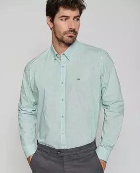 Мужская спортивная рубашка стандартного кроя с принтом Roberto Verino, светло-зеленый