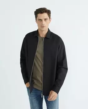 Мужская спортивная рубашка свободного кроя на молнии Armani Exchange, черный