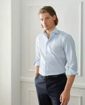 Мужская спортивная рубашка узкого кроя без железа Emidio Tucci, светло-голубой