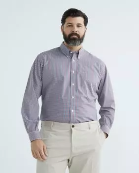 Мужская спортивная рубашка в клетку без железа больших размеров Emidio Tucci, гранатовый