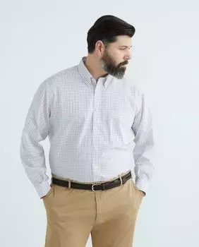 Мужская спортивная рубашка в клетку без железа больших размеров Emidio Tucci, гранатовый