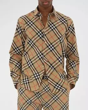Мужская спортивная рубашка в клетку Daniel Burberry, цвет Sand Ip Check