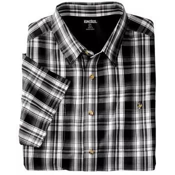 Мужская спортивная рубашка в клетку с короткими рукавами и короткими рукавами Kingразмера Big & Tall KingSize, цвет Black Multi Plaid