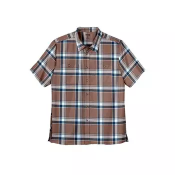 Мужская спортивная рубашка в клетку с короткими рукавами и короткими рукавами Kingразмера Big & Tall KingSize, цвет Brown Plaid