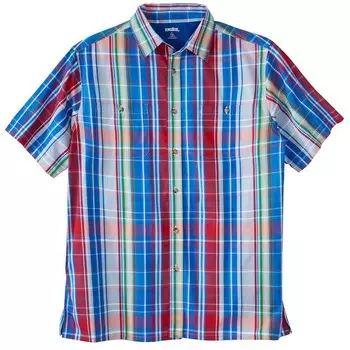 Мужская спортивная рубашка в клетку с короткими рукавами и короткими рукавами Kingразмера Big & Tall KingSize, цвет Classic Red Plaid