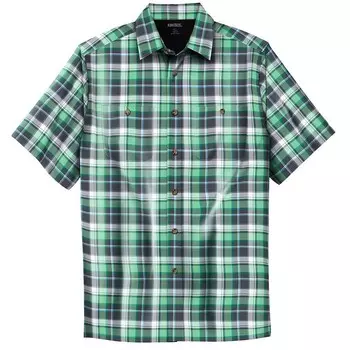 Мужская спортивная рубашка в клетку с короткими рукавами и короткими рукавами Kingразмера Big & Tall KingSize, цвет Green Plaid