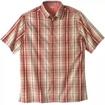 Мужская спортивная рубашка в клетку с короткими рукавами и короткими рукавами Kingразмера Big & Tall KingSize, цвет Khaki Plaid