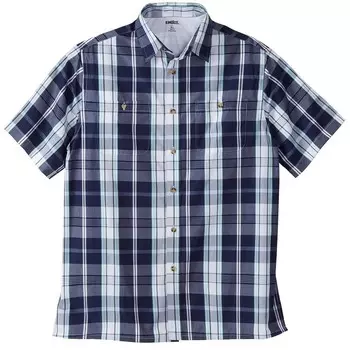Мужская спортивная рубашка в клетку с короткими рукавами и короткими рукавами Kingразмера Big & Tall KingSize, цвет New Navy Plaid