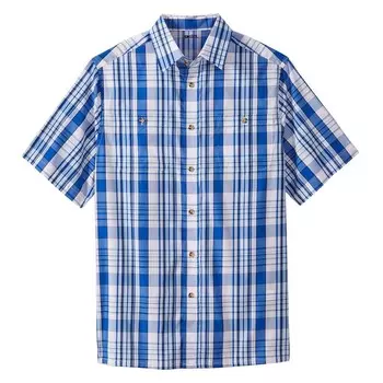 Мужская спортивная рубашка в клетку с короткими рукавами и короткими рукавами Kingразмера Big & Tall KingSize, цвет Royal Blue Plaid