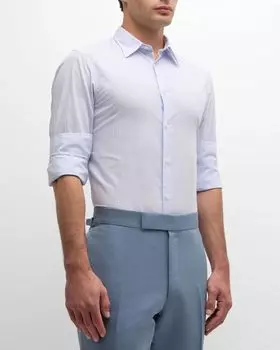 Мужская спортивная рубашка в полоску Giacomo Officine Generale, цвет White/Blue