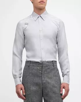 Мужская спортивная рубашка в тон Alexander McQueen, цвет Dove Grey