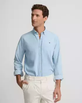 Мужская спортивная теплая джинсовая рубашка светло-голубого цвета Silbon, синий