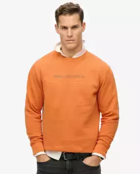 Мужская спортивная толстовка Utility с круглым вырезом Superdry, оранжевый