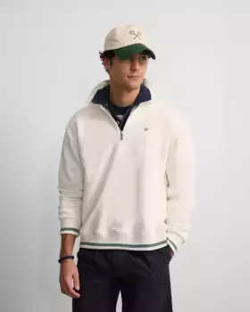 Мужская спортивная винтажная толстовка с полумолнией Silbon, кремовый