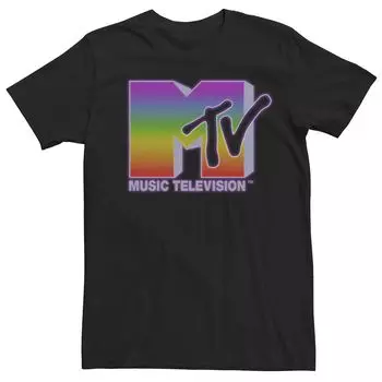 Мужская статическая футболка MTV Rainbow Licensed Character